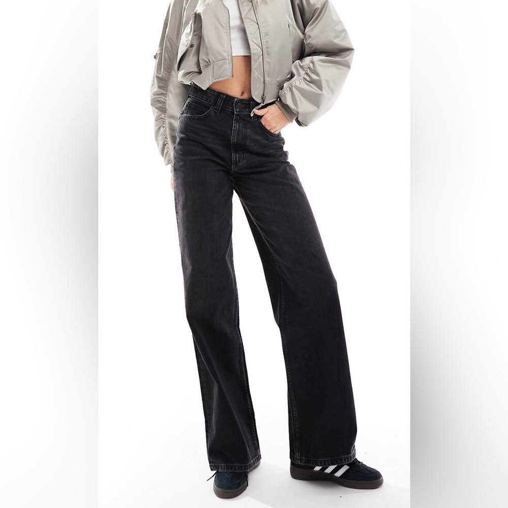 Women's Wide Leg ASOS Long Tall Black Jeans 28X36